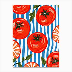 Tomatoes Summer Illustration 5 Canvas Print