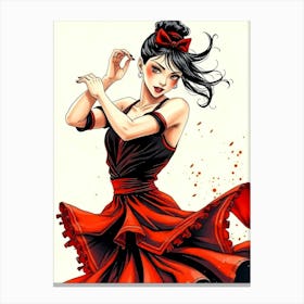 Flamenco Dancer Drawing Canvas Print