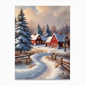 Christmas In The Country Canvas Print