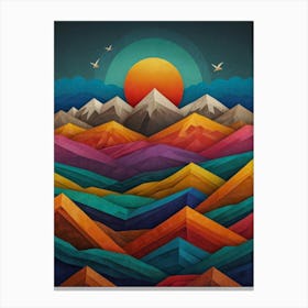 Abstract Mountain Landscape Canvas Print