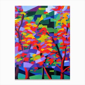 Crimson King Maple Tree Cubist Canvas Print