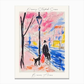 Poster Of Buenos Aires, Dreamy Storybook Illustration 1 Canvas Print