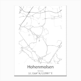 Hohenmolsen,Germany Minimalist Map Canvas Print