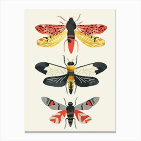 Colourful Insect Illustration Firefly 3 Canvas Print