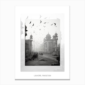 Poster Of Lahore, Pakistan, Black And White Old Photo 2 Canvas Print