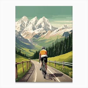 Tour De Mont Blanc France 3 Vintage Travel Illustration Canvas Print