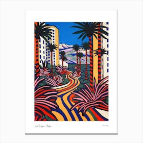 Las Vegas Stripe Nevada Matisse Style 1 Watercolour Travel Poster Canvas Print