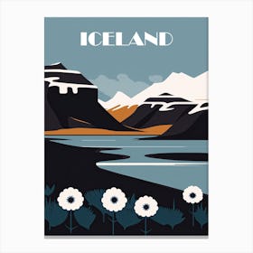Iceland, Vintage Travel Poster Canvas Print