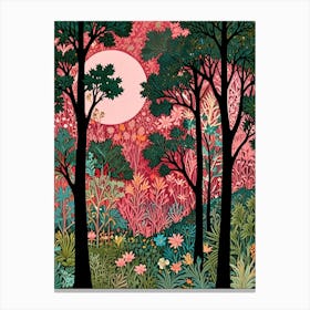 William Morris Forest At Night 26 Canvas Print