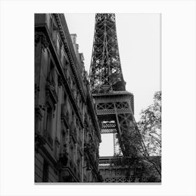 Paris Travel Poster - Eiffel Tower Black and White_2156247 Canvas Print
