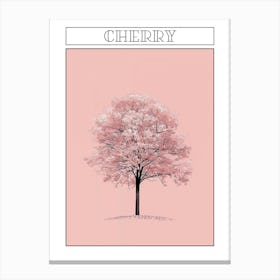 Cherry Tree Minimalistic Drawing 1 Poster Canvas Print