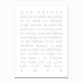 The Lords Prayer White Canvas Print