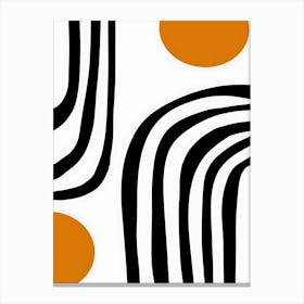 Orange And Black Stripes Canvas Print