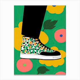 Sneakers And Flowers Canvas Print