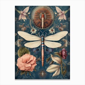 Dragonfly Botanical Vintage Illustration 3 Canvas Print