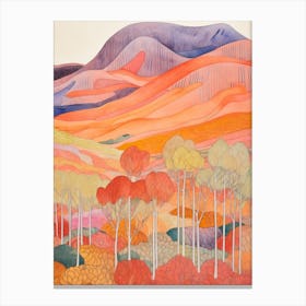 Mount Greylock United States Colourful Mountain Illustration Canvas Print