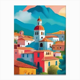 Greece Town Canvas Print