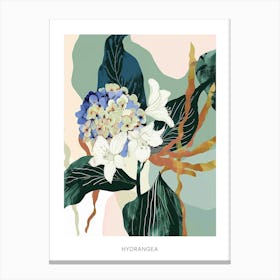 Colourful Flower Illustration Poster Hydrangea 4 Canvas Print