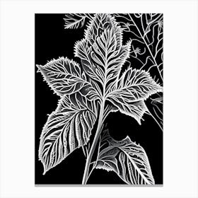 Snakeroot Leaf Linocut 2 Canvas Print