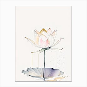 Early Lotus Minimal Watercolour 4 Canvas Print