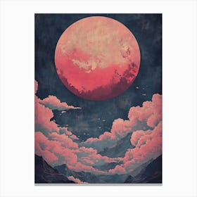 Moon And Clouds Canvas Print