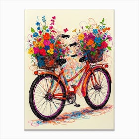 Bicycle With Flowers Canvas Print