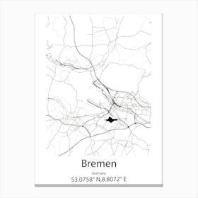 Bremen,Germany Minimalist Map Canvas Print