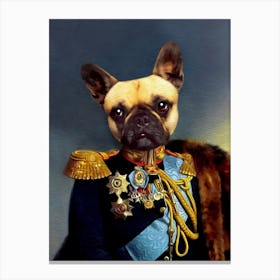 Sergeant Ken The Pug Dog Pet Portraits Canvas Print