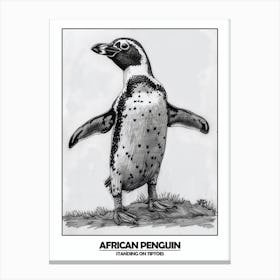 Penguin Standing On Tiptoes Poster 1 Canvas Print
