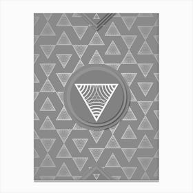 Geometric Glyph Sigil with Hex Array Pattern in Gray n.0282 Canvas Print