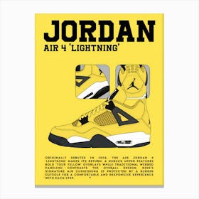 Nike Jordan Air 4 Lightning Canvas Print