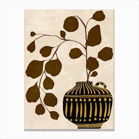 Vase With Leaves 5 Canvas Print