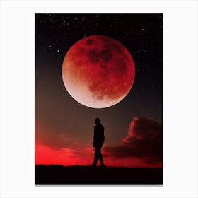 Red Full Moon Canvas Print