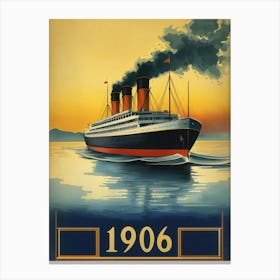 Aihrgdesign A Vintage Travel Poster Of A Luxury Steamship Sai A7a0ace0 Bce2 48b0 80f3 39a4c821d832 1 Canvas Print