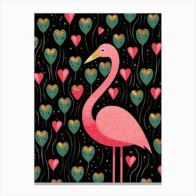 Flamingo Heart Line 3 Canvas Print