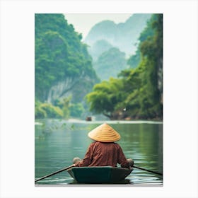 Man In A Boat Canvas Print