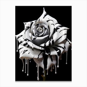 Black And White Rose Canvas Print