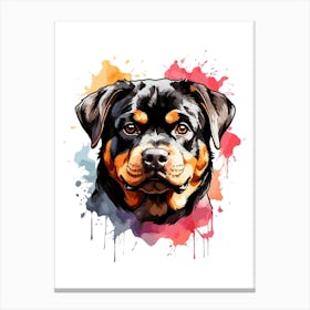 Rottweiler Face Canvas Print