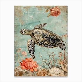 Wallpaper Style Sea Turtle 1 Canvas Print