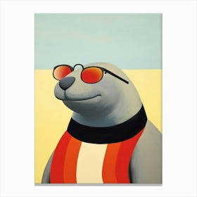 Little Elephant Seal 1 Wearing Sunglasses Canvas Print