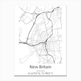 New Britain,United States Minimalist Map Stampe su tela