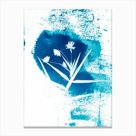 Abstract Blue Flowers 1 Canvas Print