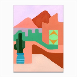 Geometric Moroccan Village Canvas Print