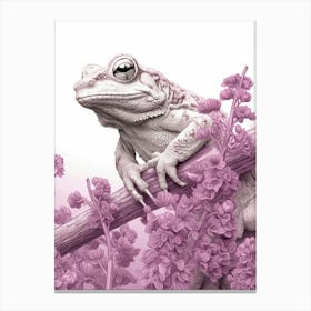 Purple Tree Frog Vintage Botanical 3 Canvas Print