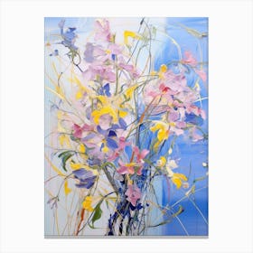 Abstract Flower Painting Lobelia 1 Canvas Print