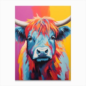 Highland Cow Pop Art 4 Canvas Print