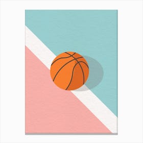Vintage minimal art Basketball Court Canvas Print