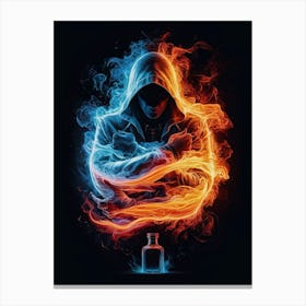 Man In Flames Canvas Print