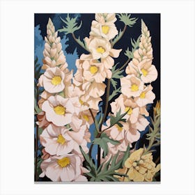 Delphinium 1 Flower Painting Canvas Print