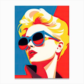 Woman In Sunglasses, pop art Canvas Print